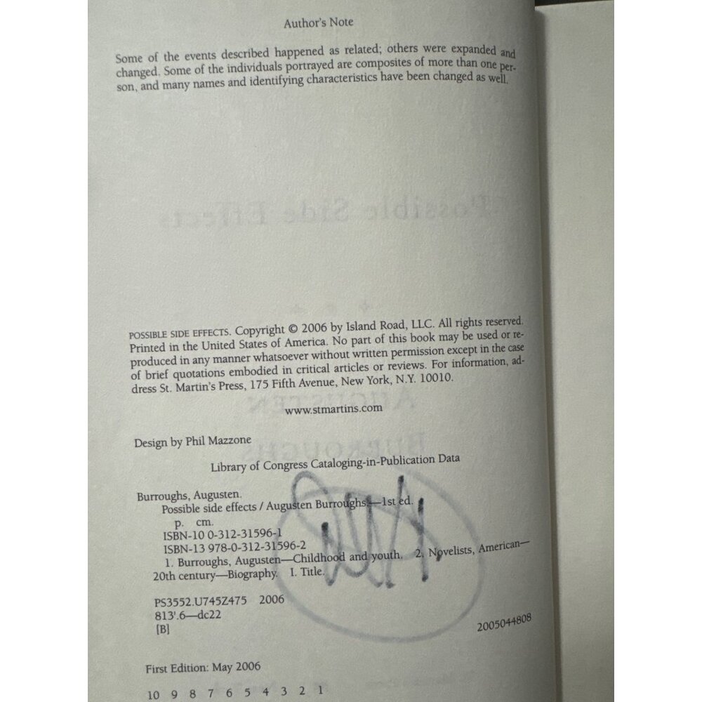 Possible Side Effects by Burroughs Augusten NY St Martins Press 2006 1st Ed HC - Picture 4 of 11